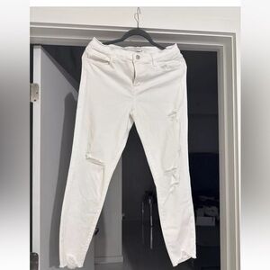 J Brand Mid Rise Cropped Skinny  White Jeans Size 30